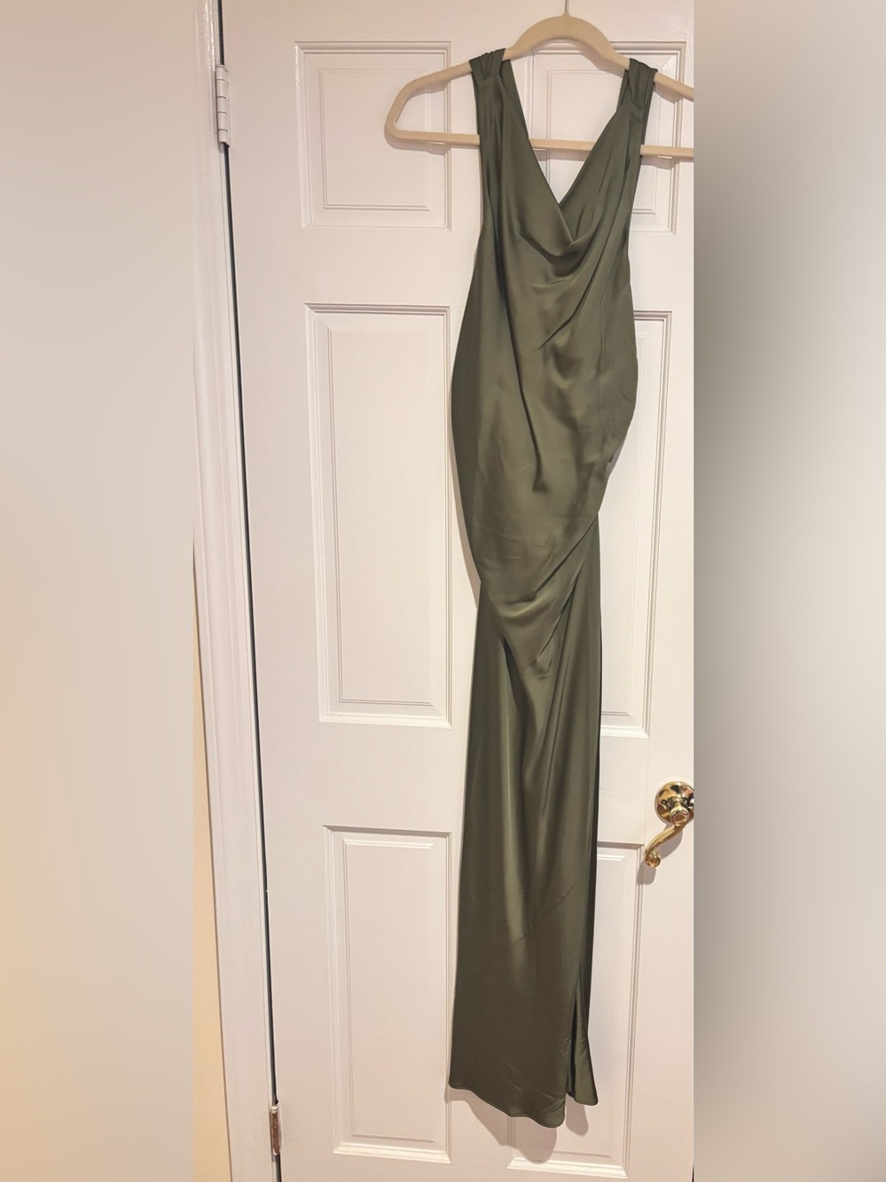 Ann Taylor satin halter maxi dress